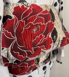 ̮⃝ ガーリー 薔薇文様 正絹 縮緬 身丈161 セミアンティーク