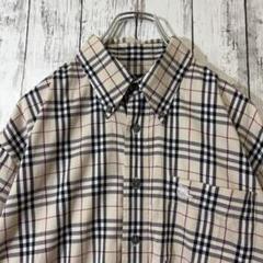 BURBERRY LONDON ノバチェック　BDシャツ　ストレッチ　半袖　M
