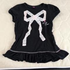 メゾピアノ　リボンモチーフ 黒 Tシャツ 140cm