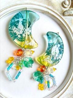 7856 レジン 月 猫 ハンドメイド パーツ