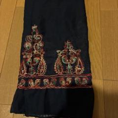 ネイビー 刺繍 ストール