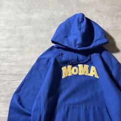 MoMA × Champion リバースウィーブ パーカーL ブルー刺繍アメカジ