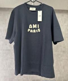 AMI PARIS アミパリス 刺繍Tシャツ ネイビーS - メルカリ