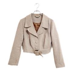 美品 Lily Brown テーラードジャケット F ブラウン チェック 春秋