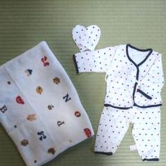 赤ちゃんの城 綿毛布 ミトン 肌着