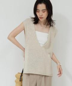 【美品】深Vニットプルオーバー／GALLARDAGALANTE／ベージュ