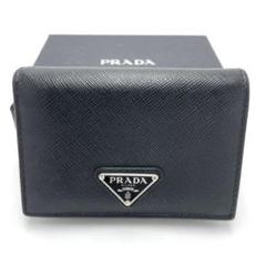 【美品】PRADA プラダ サフィアーノ 二つ折り財布 1MV021 ブラック