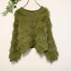 アイスインライズ【M】長袖モケモケニット セーター シャギー モコモコ フワフワ