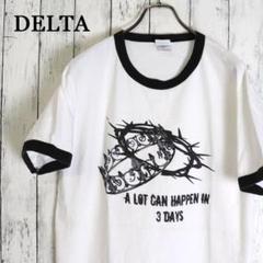 USA製　DELTA デルタ イースター　アートプリント リンガーTシャツ