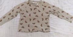 MONSIEUR MINI クロワッサン柄 Tシャツ 美品】MONSIEUR MINI クロワッサン柄 Tシャツ 3-4Y - Tops低