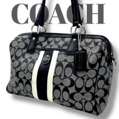 美品　コーチ　ミニボストンバッグ　シグネチャー　マルチカラー　PVC レザー 美品】COACH コーチ トートバッグ ミニボストンバッグ 肩掛け