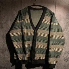 希少ビンテージ　ジオメ柄Geometric Special Airy Cardi 希少ビンテージジオメ柄Geometric Special Airy Cardi