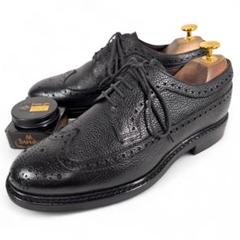 ジャランスリウァヤ 6 1/2 ウイングチップ シボ革 メダリオン 茶色 ビジネスシューズ | 98763 / COGNAC HIGH SHINE (LEATHER SOLE