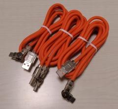 ✨USB & TypeC ケーブル 3本セット 1m+1.5m+2m オレンジ