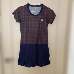 美品FILA テニスウェア セットアップMネイビー ストライプ 新品未使用FILA ネイビー ストライプ Tシャツ M テニスウェア