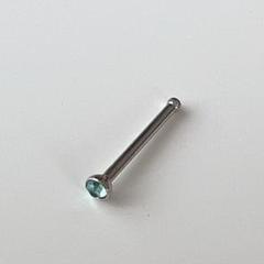 鼻ピアス 22G 鼻ピ シルバー 0.6mm ジュエル アクア 1.5mm