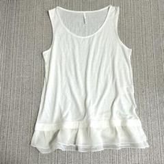 ELLE ホワイト タンクトップインナー レース付き　size40