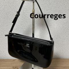 クレージュ　ハンドバッグ　ポーチ　フォーマルバッグ　エナメル　黒 クレージュ ワンショルダー ハンドバッグ ポーチ フォーマル