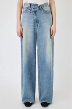 新品/タグ付きMOUSSY クロスウェストデザインデニム（1 D/BLU） BLACK BY MOUSSY | CRYSTAL one wash denim (スキニー ) |SHEL