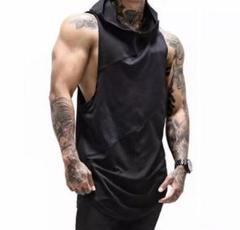 メンズ マッスルタンクトップ black M GYM