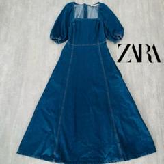 ZARA デニムワンピース パフスリーブ