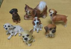 犬の置物　陶器 置物 犬 イヌ　7体セット