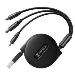 充電ケーブル 3in1 巻き取り 5v/3A急速充電 15W CAFELEマルチ