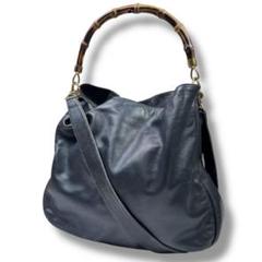 GUCCI　グッチ　バンブー　レザー　2WAY ショルダーバッグ　A4可のサムネイル