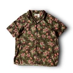 vintage 古着　チェック　開襟　リネンシャツ　アロハシャツ　半袖 古着 レトロ 柄シャツ半袖開襟シャツ ハマカラーアロハシャツ総