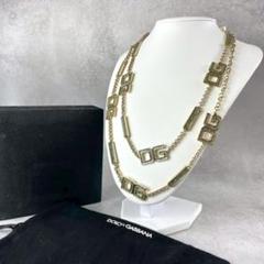 D＆G ネックレス DGロゴ ラメ ゴールド チェーン 希少 レア 箱