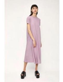 【美品】SLY スライ ロングワンピース スリット 半袖 パープル コットン