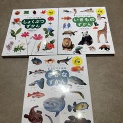 じぶんでよめるさかなずかん いきものずかん　しょくぶつずかん　セット