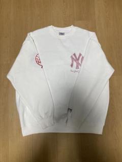 【値下げ】MLB ヤンキース　NY　ロゴ刺繍 Vネック　トレーナー スウェットL 値下】MLB ヤンキース NY ロゴ刺繍 Vネック トレーナー
