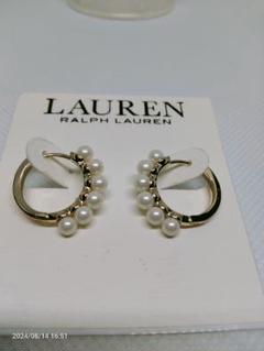 LAUREN RALPH LAUREN ★ポリッシュ仕上げ ハギー フープ ピアス ゴールドプレーテッド パヴェ フープ ピアス | ラルフ ローレン