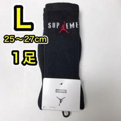 Supreme x Jordan Crew Socks L Black 靴下 黒