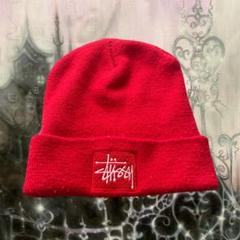 STUSSY ポンポン付きニット帽 グレー・赤 楽天市場】stussy ニット帽（カラーワインレッド）の通販