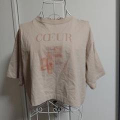 SENSE OF PLACE♥ クロップドTシャツ ベージュ