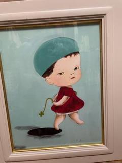 油彩画　肉筆画　奈良智美　幸運のクローバー　F6号 油彩画 肉筆画 奈良智美 幸運のクローバー F6号 - メルカリ