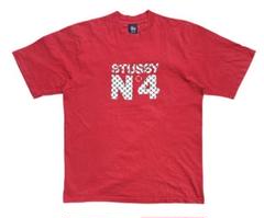 vintage STUSSY ステューシー N°4 プリント 半袖 Tシャツ