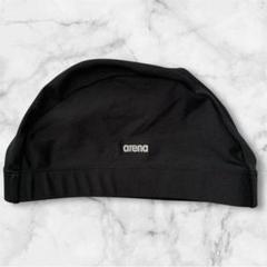 【美品】arena(アリーナ)スイムキャップ ユニセックス 黒　BLACK