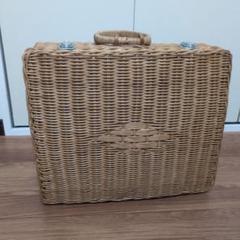 ピクニックバスケット カゴ昭和レトロ　木