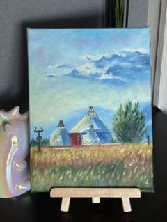 「馬の群れ」 手描き 油絵 油彩画 風景画 原画 馬の群れ」 手描き 油絵 風景画 原画 油彩画 | Shop at Mercari