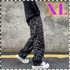 XLサイズ【在庫限り】ペイズリー柄 黒 デニム ボトムス ストリート系 新品のサムネイル
