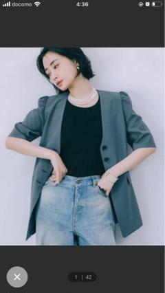 柳橋唯さんコラボアイテム5分袖パフスリーブジャケット - メルカリ