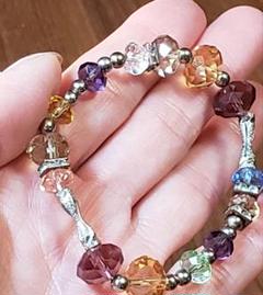 ハンドメイド 多色クリスタルビーズ キラキラ ブレスレット