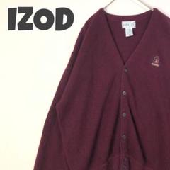 1378 IZOD アクリル　ニット　カーディガン　刺繍　ロゴ　ラコステ