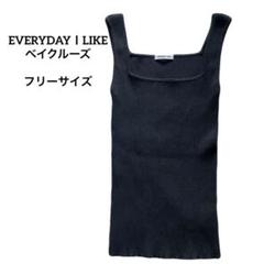 EVERYDAYＩLIKE ベイクルーズ　スクエア　タンクトップ　黒フリーサイズのサムネイル