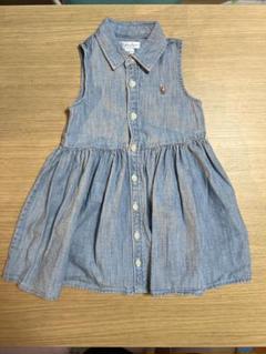 Ralph Lauren デニムブルー ノースリーブワンピース パンツ付き 80
