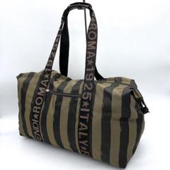 【FENDI】ボストンバッグ　旅行鞄　ペカン柄　ロゴライン　ナイロン