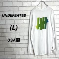 USA製　アンディフィーテッド　バックプリント　ビッグロゴTシャツ 長袖　L 白